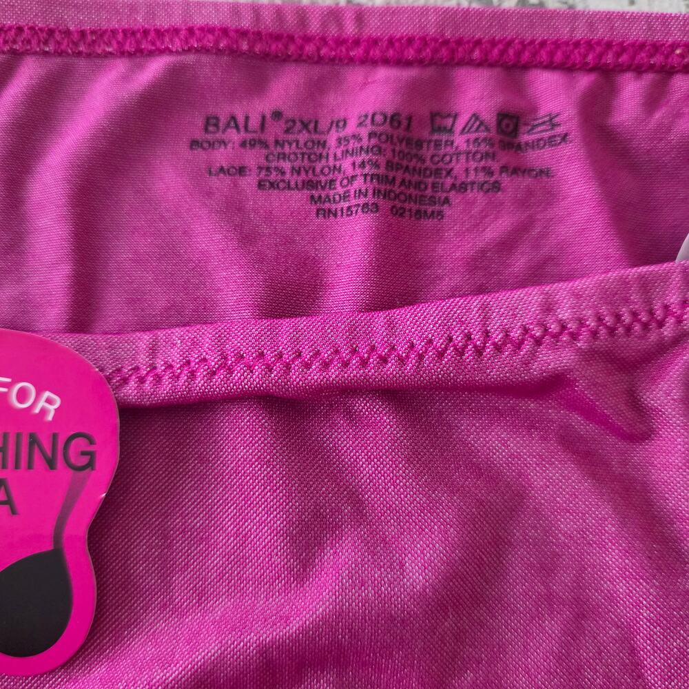Bali "Lace Desire" Fuchsia Women's Panty Brief Size 9 NWT - Picture 4 of 6